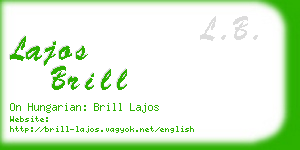 lajos brill business card